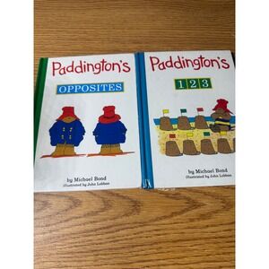 VTG Paddington Bear Book Set Michael Bond 123 Opposites Hardcover Childrens